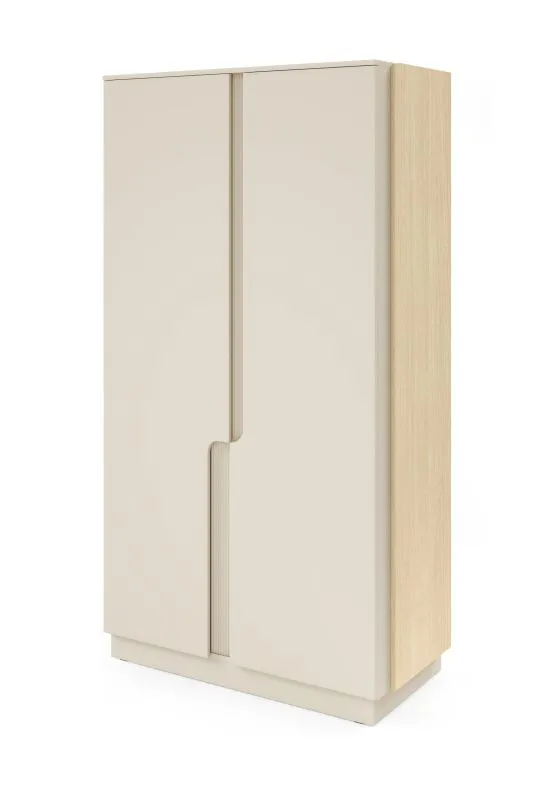 Armadio ad ante battenti "Beringen" 01, color rovere Mavelie/Macadamia, 2 ante a battente, 6 scomparti, 1 barra appendiabiti, 103 x 52 x 195 cm