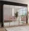 Armadio con ante a specchio "Rida" 16, color cashmere, maniglie: oro, 3 scomparti, 3 barre appendiabiti, Sistema "Soft-Close", bordi in ABS, 250 x 52 x 202 cm