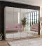 Armadio ad ante battenti "Zainab" 15, color cashmere, maniglie: oro, 3 scomparti, Sistema "Soft-Close", bordi in ABS, 250 x 52 x 202 cm