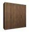 Armadio ad ante battenti "Korab" 172, color noce, maniglie: nere, 4 ante, 2 scomparti, 2 barre appendiabiti, Sistema "Soft-Close", larghezza: 2 m