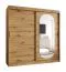 Armadio scorrevole Moldoveanu 17 | Rovere Artisan | 2 metri | 10 scomparti | Specchio ovale