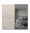 Armadio scorrevole Neiafu 91 | Color cashmere | 1 anta a specchio | 4 barre appendiabiti | 12 scomparti | Soft-Close