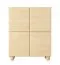 Madia "Bizerta" 01, color rovere Vicenza, gambe: legno, 4 ante, 8 scomparti, bordi in ABS, funzione "push-to-open", 100 x 38 x 125 cm