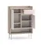 Madia "Nampa" 03, color cashmere/rovere Cremona, 6 scomparti, 1 cassetto, Sistema "Soft-Close", bordi in ABS, 70 x 34 x 95 cm