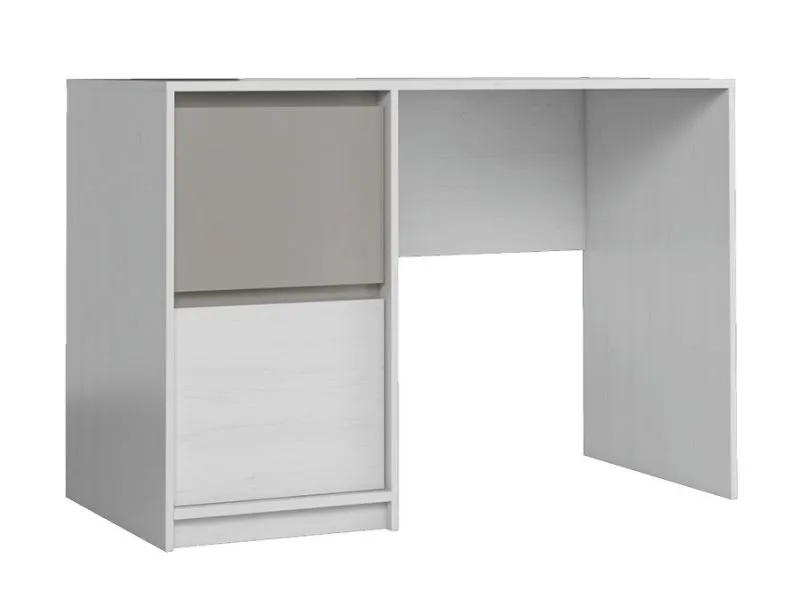 Scrivania moderna Alwiru 10 | Pino bianco e grigio | 75 x 120 x 60 cm | 2 cassetti | Design elegante