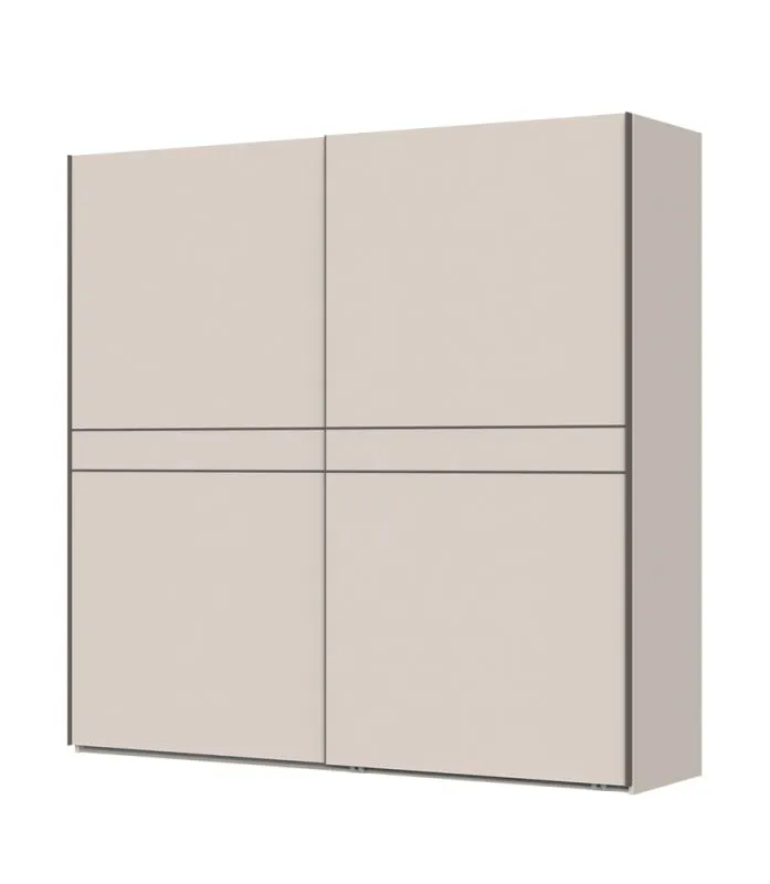 Armadio scorrevole Neiafu 90 | 224 x 230 x 61 cm | Cashmere | 2 ante, 4 barre appendiabiti, Soft-Close