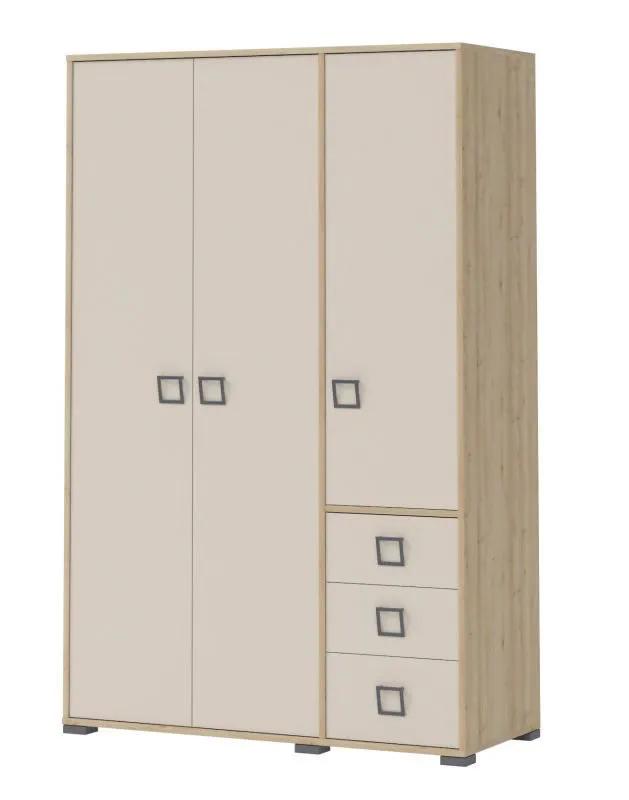Armadio ad ante battenti "Benjamin" 14, faggio / crema - 198 x 126 x 56 cm (h x l x p)