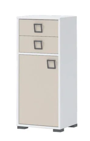 Mobile per cameretta Benjamin 22 | Armadietto bianco/crema | 102 x 44 x 37 cm | Design moderno