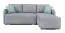 Divano letto angolare Luanda 80 | Grigio chiaro | 215 x 165 cm | Design moderno e funzionale
