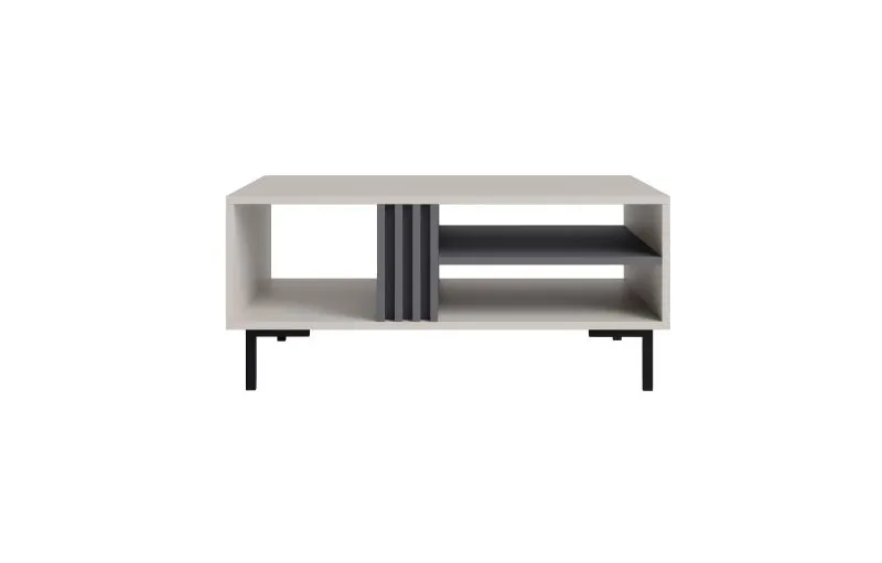 Tavolino "Niel" 14 color cashmere | 3 scomparti | 1 ripiano in legno | 40 x 90 x 70 cm