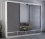 Armadio scorrevole Lusatian 34 | Bianco e grigio | 3 ante con specchio | 7 scomparti, 4 cassetti | 218 x 250 x 61 cm