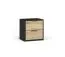 Set 2 comodini "Galatsi" 02 | Nero con effetto legno & rovere Artisan | 2 cassetti | 45,5 x 44 x 35 cm