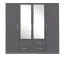 Armadio con due specchi Hannut 36 antracite | 190x200x56 cm | Spazio organizzato e stile moderno