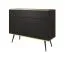 Cassettiera Horsham 65 nera | 4 scomparti | Push-to-open | 2 ante e 2 cassetti | Gambe metallo