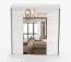 Armadio scorrevole Sredna 05 | Bianco con specchio | 2 ante | 7 scomparti | 3 cassetti | 218 x 203 x 61 cm