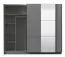 Armadio scorrevole Kule 10 | Grigio grafite con specchio | 2 barre appendiabiti | 10 scomparti | 210 x 236,5 x 62,5 cm