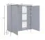 Cassettiera alta Egaleo 05 | Blu scuro | 4 ante | 6 scomparti | Maniglie e gambe in metallo | 122,5 x 105,5 x 40,5 cm