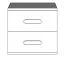 Comodino Smolikas 140 | Bianco e grigio | 2 cassetti | Maniglie in legno bianco | 50 x 55 x 40 cm