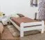 Letto 1 piazza e mezza pino massello laccato bianco A11 | Rete a doghe inclusa | 120 x 200 cm