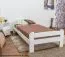 Letto 1 piazza e mezza pino massello laccato bianco A11 | Rete a doghe inclusa | 120 x 200 cm