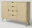 Cassettiera in pino massiccio naturale Aurornis 46 | 104 x 142 x 40 cm | Design moderno e robusto