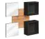 Set ingresso Pollestad 2 pezzi | Rovere Wotan e nero | 2 specchi | Mensole sospese | Pensile con cassetto e scomparti