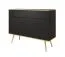 Soggiorno moderno 3 pezzi nero e oro | Sistema push to open | Set F "Horsham" | Madie e consolle