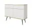 Set soggiorno 3 pezzi "Horsham" | Bianco con gambe nere | Consolle e 2 madie | Design moderno, bordi ABS, push-to-open