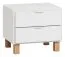 Comodino Invernada 16 bianco | 2 cassetti con LED touch | 40 x 45 x 40 cm | Design moderno