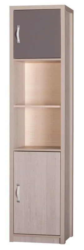 Armadio per cameretta "Tobias" 04 | Marrone e grigio | 190 x 45 x 40 cm | Design moderno e compatto