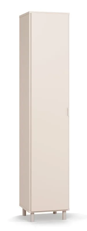 Armadio alto beige Tacuarembo | 5 scomparti | Maniglie bianche | Sistema Soft-Close | 39 x 38 x 194 cm