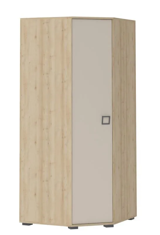 Armadio angolare per cameretta "Benjamin" 15 | Faggio/crema | 198 x 86 x 86 cm | Design moderno e funzionale