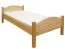 Letto singolo in faggio massello naturale 113A | Rete a doghe inclusa | 80 x 200 cm | Design moderno