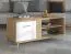 Tavolino Baka 04 | Rovere Artisan & Bianco Lucido | 2 Ante, 3 Scomparti | 54 x 120 x 60 cm