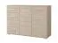 Cassettiera "Comarca" 28 rovere | 2 ante, 3 scomparti, 4 cassetti | Maniglie argento | 96 x 135 x 45 cm