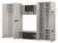 Parete attrezzata, color pino / rovere Craft, 4 ante, maniglie in legno, 20 scomparti, 203 x 280 x 52 cm 