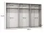 Armadio con ante a battente | 3 ante a specchio | Colore: bianco | 3 scomparti | 3 appendiabiti | funzione soft-close | maniglie: nere | dimensioni: 300 x 52 x 202 cm | armadio | bordi in ABS