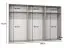 Armadio ad ante battenti "Rida" 06, color cashmere, maniglie: cashmere, 3 scomparti, 3 barre appendiabiti, Sistema "Soft-Close", bordi in ABS, 300 x 52 x 202 cm
