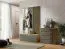 Appendiabiti ingresso 202 x 120 x 34 cm | Rovere Artisan e grigio grafite | 2 ante, 2 scomparti, specchio, 5 ganci