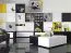 Cassettiera per cameretta Marincho 02 | 2 moduli, bianco/nero | 89 x 107 x 53 cm