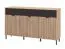 Soggiorno moderno 6 pezzi B Zvesdara | Rovere Artisan/Nero | 2 vetrine, mobile TV, mensola, cassettiera, tavolino | Bordi ABS