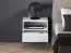 Comodino bianco opaco con funzione push-to-open | 1 cassetto e scomparto | Gambe oro | 53 x 50 x 34 cm | Chiusura ammortizzata