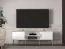 Panca TV soggiorno Breckenridge 06 | Bianco con gambe e maniglie oro | Chiusura ammortizzata | 53 x 160 x 40 cm | 2 ante, 4 scomparti