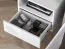 Comodino bianco opaco con funzione push-to-open | 1 cassetto e scomparto | Gambe oro | 53 x 50 x 34 cm | Chiusura ammortizzata