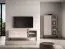 Mobile TV "Arkansas" 05, color cashmere, 2 cassetti, 3 scomparti, 1 anta in vetro con telaio in alluminio, illuminazione a LED, funzione "push-to-open", 160 x 40 x 59 cm