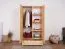 Armadio in pino massiccio naturale Junco 08B - Dimensioni 195 x 102 x 59 cm (A x L x P)