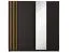 Armadio ad ante scorrevoli "Amyndeo" 02, nero/doghe decorative in rovere Artisan, 5 scomparti, 1 barra appendiabiti, 1 specchio, 200,5 x 62 x 198,5 cm