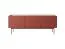 Mobile TV Cascob 01 rosso ceramica e rovere | 3 scomparti | Chiusura ammortizzata | 55 x 144 x 37 cm | Robusto e stabile