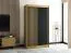 Armadio Borgis 02A con ante scorrevoli | Rovere Artisan e nero opaco | 200 x 120 x 62 cm | Design moderno e salvaspazio