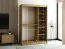Borgis 03B guardaroba con ante scorrevoli | rovere Artisan e nero opaco | 200 x 150 x 62 cm